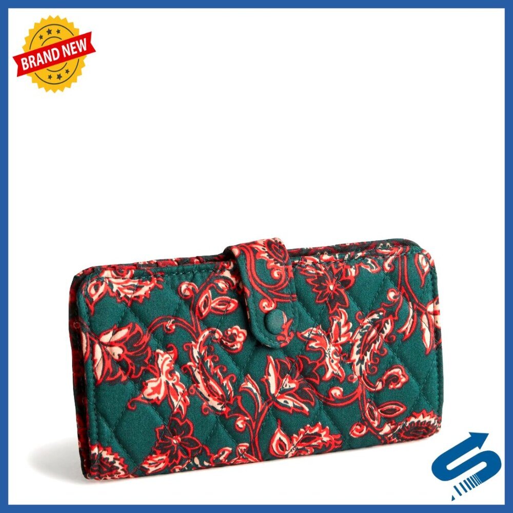 Premium Cotton Tab Wallet with Snap Closure, 15 Card Slots